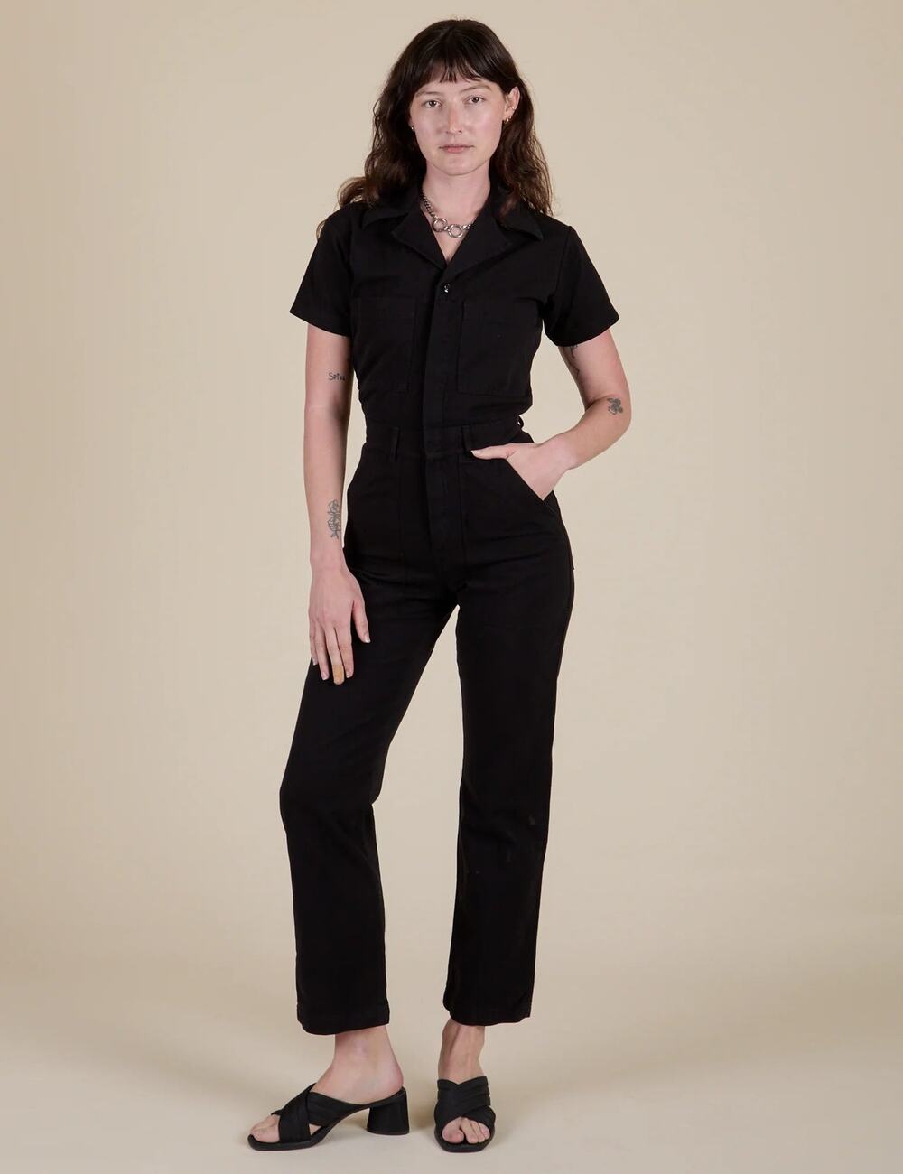 Big Bud Press Black Short Sleeve Jumpsuit medium made in LA